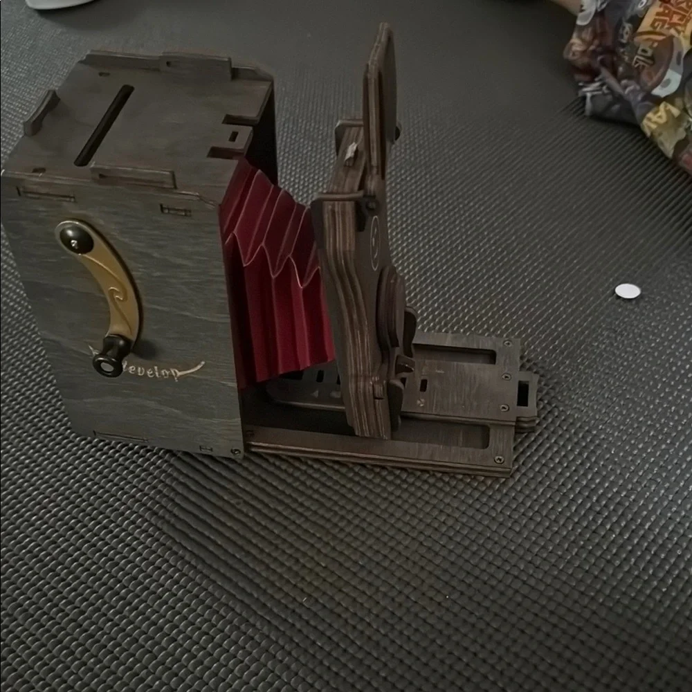 Red and Brown Simulated Camera with Vintage Aesthetic